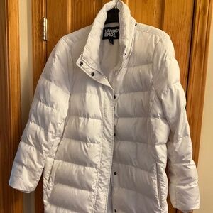 Women’s Down Puffer Coat White Lands End